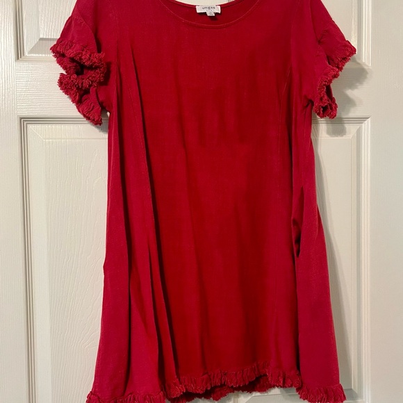 Umgee Vibrant Red Short Dress Medium - Picture 1 of 6